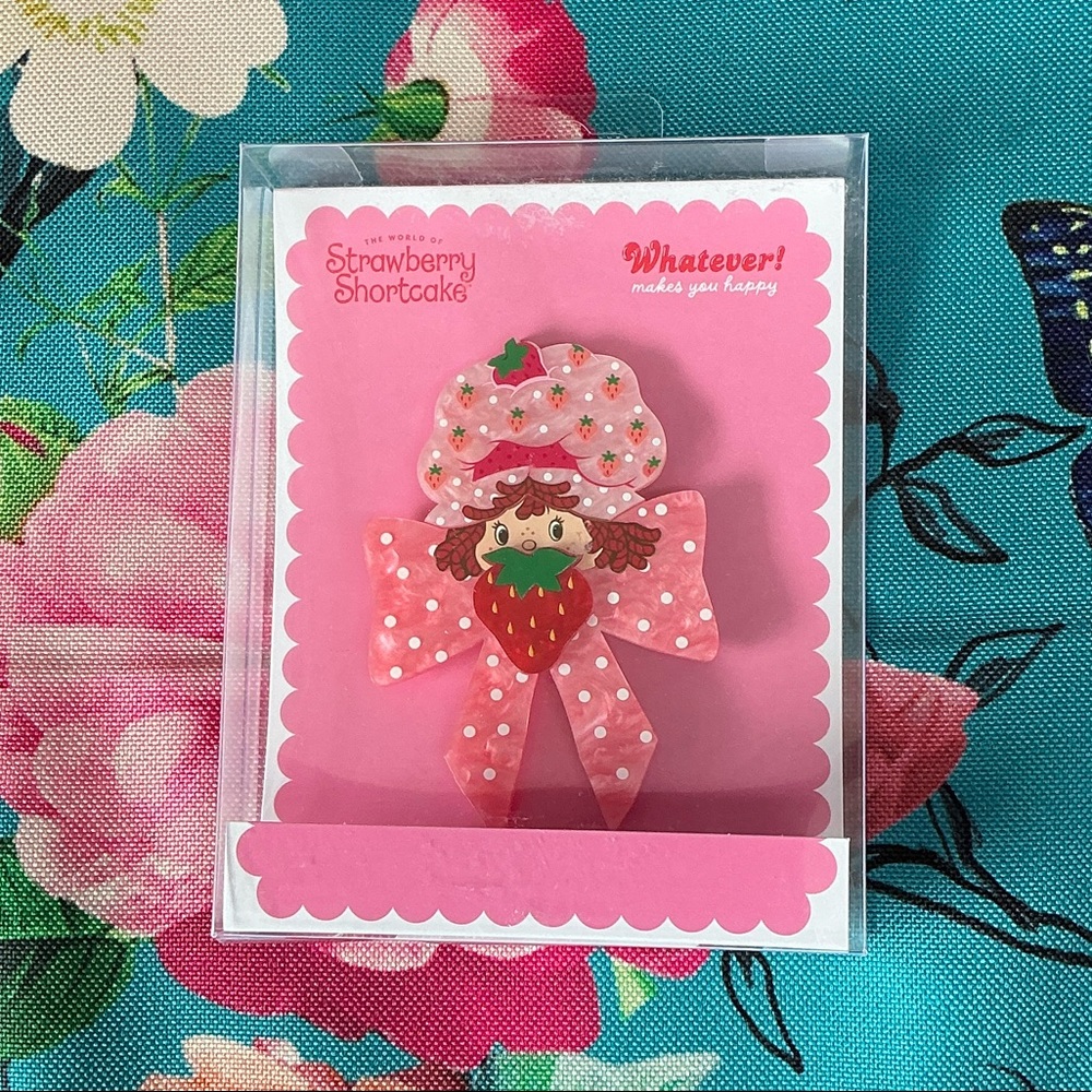 Strawberry Shortcake Pink Bow Decorative Hair Clip